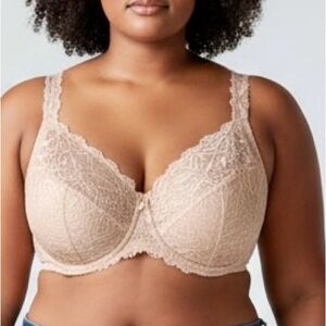 Bali 42DDD NWT‎ Women's Light Lift Lace Bra in Tan